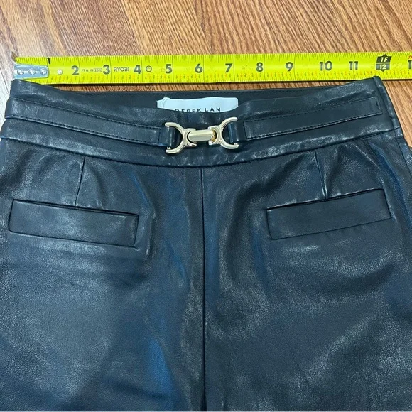 DEREK LAM 10 CROSBY Fia belted leather slim-leg pants Size 00